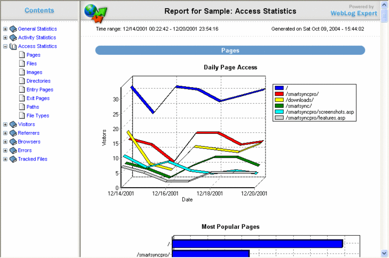 WebLog Expert Screenshot